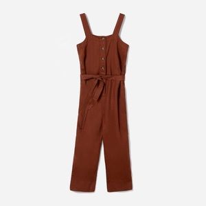Everlane Petite Linen Picnic Jumpsuit Rosewood Size 2